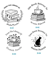 Custom Book Hand Held Embosser | Coffee Cup on a Book Stack Custom Embosser