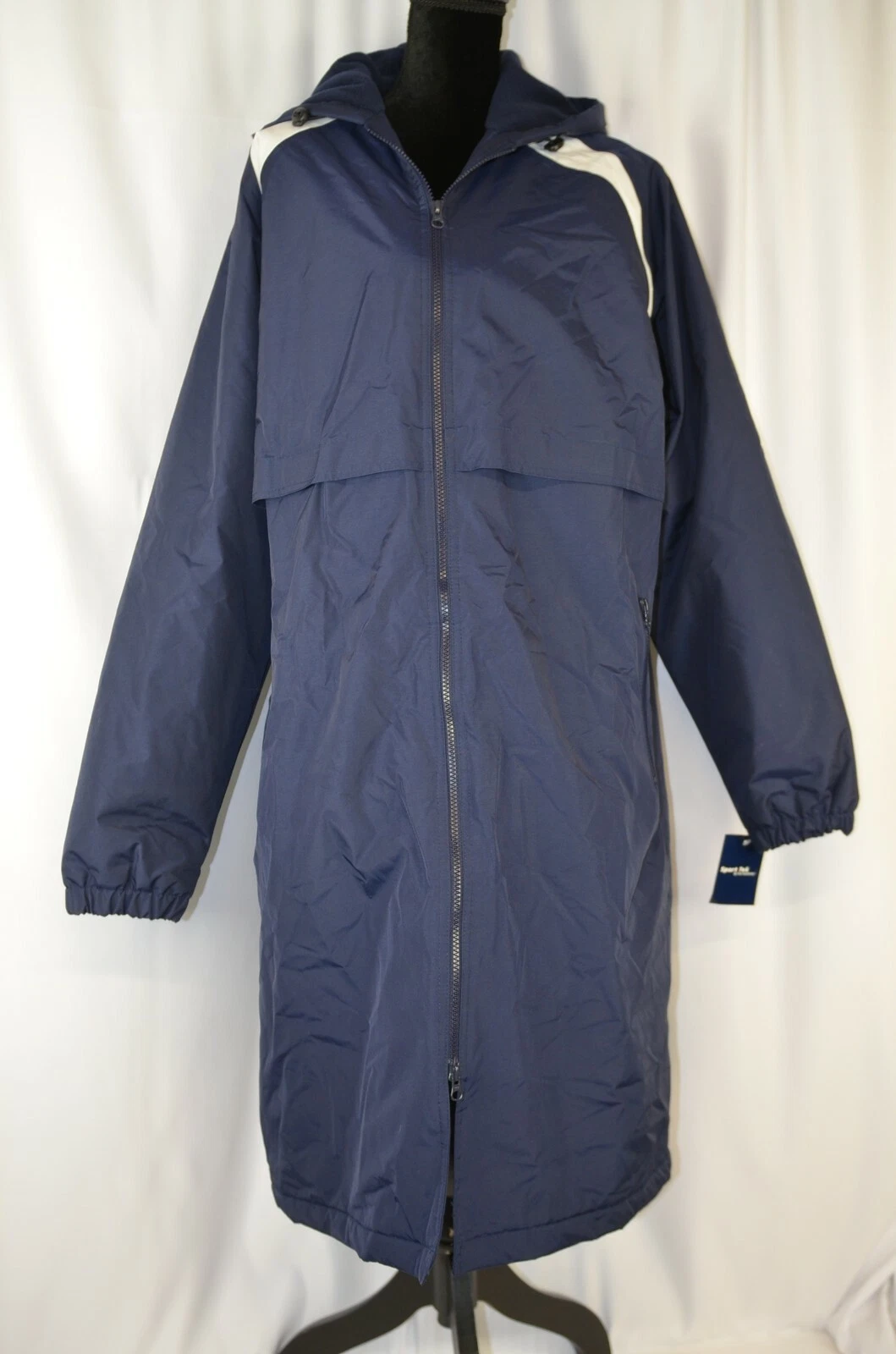 Sport-Tek Men's Hooded Parka Size Large Long Full Zip New Water Proof Insulated