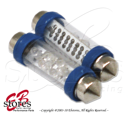 Set of 2pcs Blue Map Light Festoon 6 LED Light Bulbs 211-2 562 - 42mm 1 Pair - Picture 1 of 1