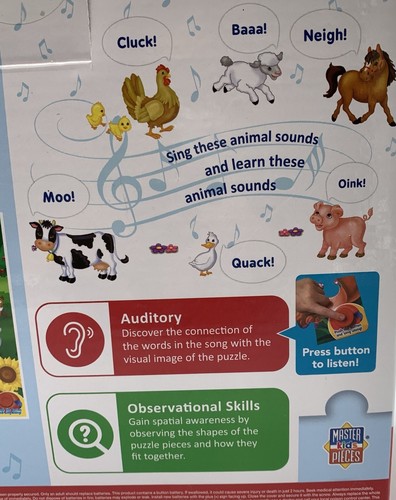 Sound Puzzle Old MacDonald Sing Along preisgekrönt 24 Teile Alter 3+ versiegelt - Bild 4 von 5