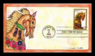 DR JIM STAMPS US COVER CAROUSEL HORSES FDC DAVID SMITH HAND PAINTED 2 OF 27