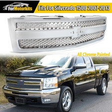 For 2007-2013 Chevrolet Silverado 1500 All Chrome Front Upper Grille Mesh Insert