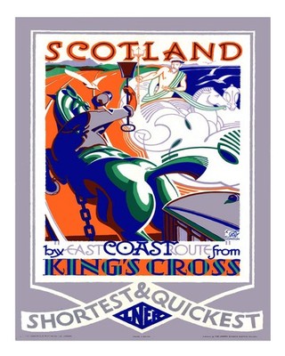 Vintage Schottland Reiseplakat Wandkunst Retro Eisenbahndruck Urban Sz