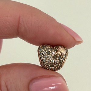 Authentic Pandora Rose Gold Plated Gleaming Ladybug Heart Bead Charm