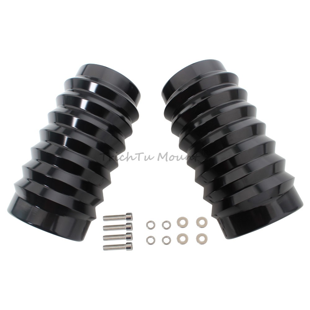 Retro Aluminum Upper Fork Boot Slider Cover For Harley Touring Electra Glide FLH