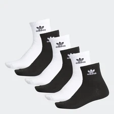 adidas men Trefoil Quarter Socks 3 Pairs