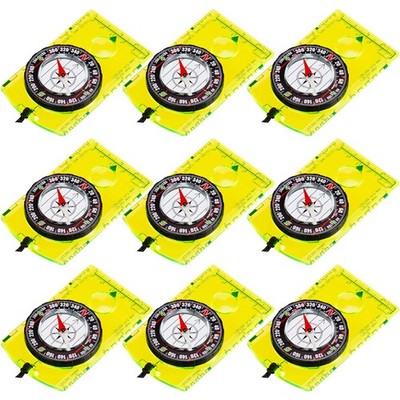 9 Pieces Orienteering Compass Hiking Backpacking Camping Compass Map Reading ...