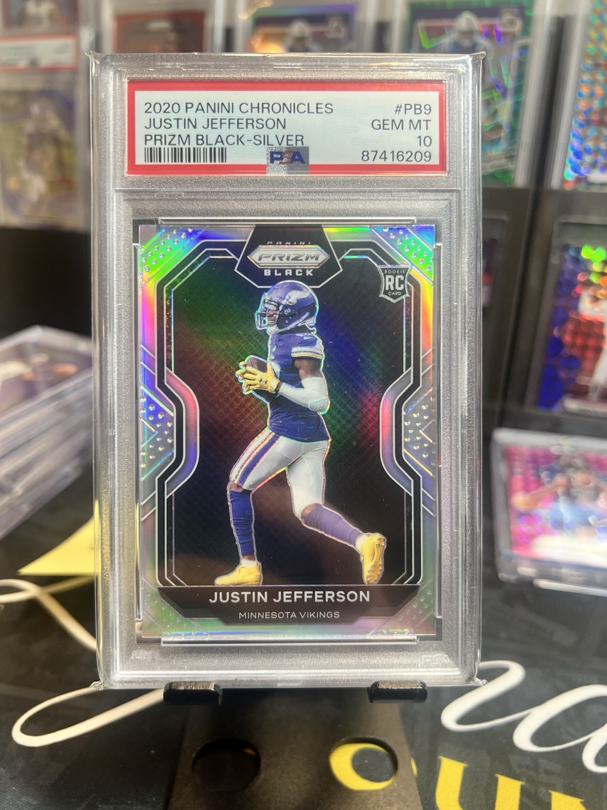 2020 Chronicles Prizm Black Silver Justin Jefferson Rookie #PB9 PSA 10 Gem Mint!