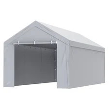 10'x20' Garage Tent Carport Top & Side Wall Waterproof UVProtected White NoFrame