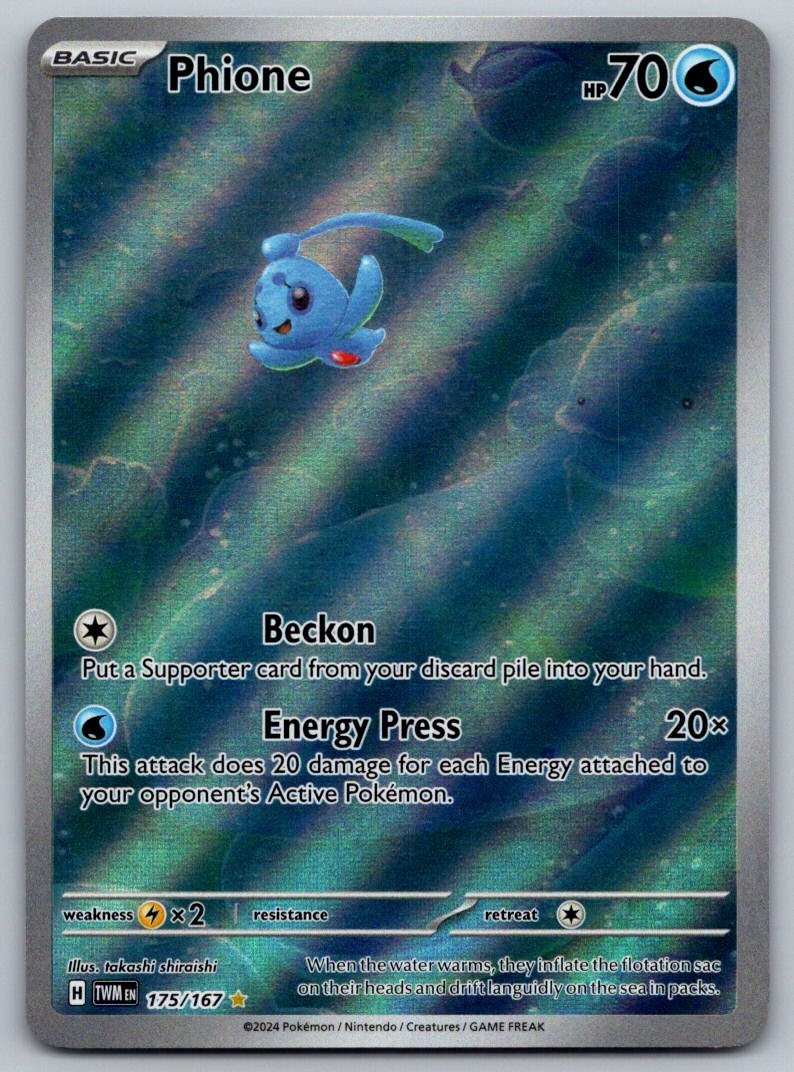 Phione 175/167 - S&V Twilight Masquerade - 2024 Pokémon - NM