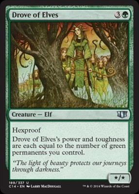 Drove of Elves - Light Play MTG Commander 2014 Edition