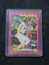 Jackson Merrill 2024 Topps Chrome MLB Base Magenta Speckle Refractor RC /350