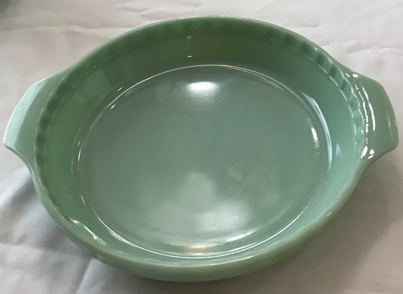 Jadite Fire King 10" Pie Dish