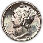 1944 Mercury Dime Silver Uncirculated UNC Coin #27025