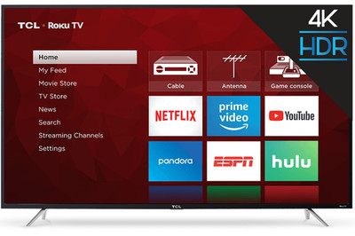 TCL 65S405 65'' 4K HDR Roku Smart TV - Black