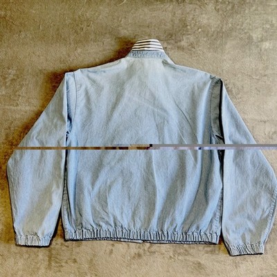 Polo by Ralph Lauren Light Blue Chambray Zip Jacket L Coastal Dad