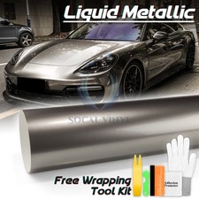 Premium Liquid Metallic Chrome Silver Car Vinyl Wrap Sticker Decal Sheet