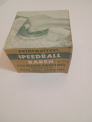 Speedball Baren for block printing W/resilient base. Premier model #4139  USA