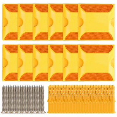IoF 12-Pack Reflective Lane Markers Lane Reflector Road Pavement Markers (4 x...