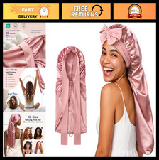 Silk Sleep Bonnet for Women - 22 Momme Mulberry, Long Hair Wrap for Braids  Cur