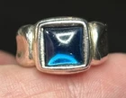 VTG 7 Blue Moonglow Stone Silver T Ring