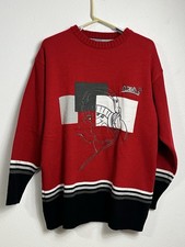 Vtg Y2K Southpole Sweater Mens Lg Red Heavy Knit Large Face Body Logo Hip Hop