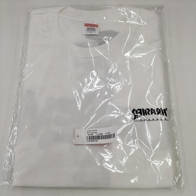 Supreme x Thrasher Cross Tee T-Shirt White Crew Neck size Large L Cotton 100%