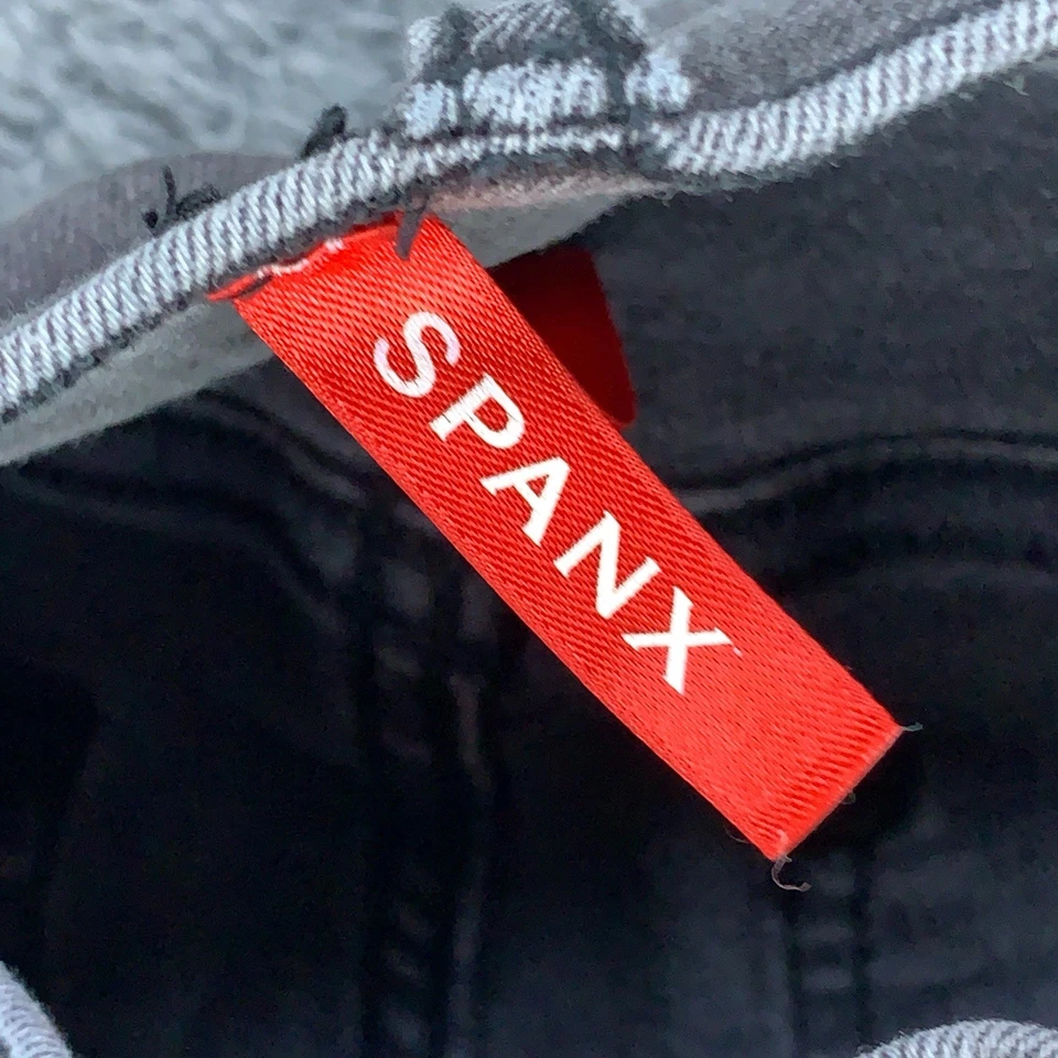 VTG SPANX Jeans Women's Size Large Black Faded Straight Leg Pull-On #20355R - Image 2 of 4