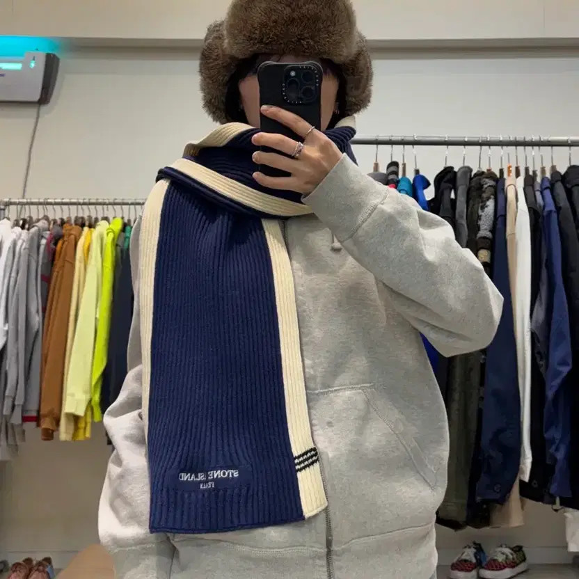 Stone Island Knit Muffler, Stylish Winter Accessory, Pre-Owned