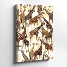 Wall Art Giraffe Pattern Print Wildlife Safari Animal Poster Beige Home Decor