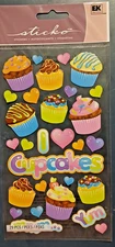 Sticko Cupcake Stickers~ Birthday~ Party~ Holiday~ Scrapbook/Cards/ Junk Journal