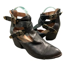 Jeffrey Campbell (9.5) Everwell Ibiza Brown Leather Cutout Ankle Boots Shoes
