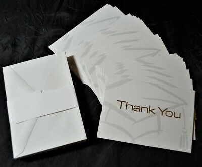 NEW 25 pc Jostens Graduation Thank You Cards Gold Embossed Letters w  envelopes