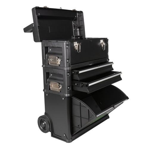 CARRELLO PORTATTREZZI PORTATILE - TROLLEY A 3 CASSETTE COMPONIBILI - JBM 54504 - Foto 3 di 6