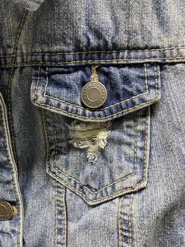 Teens Mossimo Blue Jean Distressed Vest - Size XXL - Picture 3 of 10