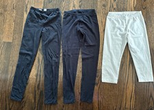 3PRS GIRLS CAT  JACK GAP KIDS LEGGINGS BLACK FULL LENGTH WHITE CAPRI L 10/12 XL