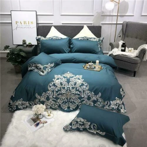 Algodón egipcio reina King Fundas de edredón y Juegos de Cama