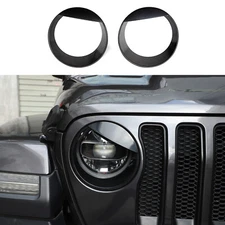 Front Headlight Cover Insert  Eye Bezels for Jeep Wrangler JL Sport JT 18+