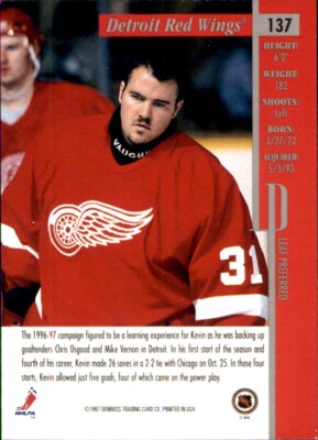 1996-97 Leaf Preferred #137 Kevin Hodson RC DETROIT RED WINGS