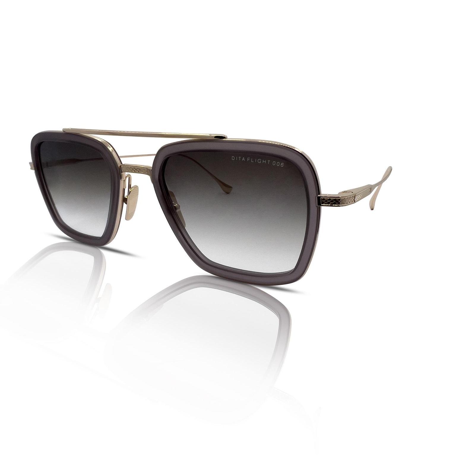 Dita Flight.006 Sole 7806-H-GRY-GLD-52-Z Opaco Grigio Cristallo / 12k Oro/Grigio