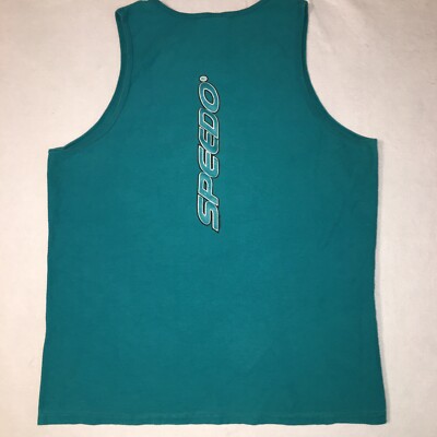 Vintage Speedo Graphic Tank Top SPELL OUT MADE IN USA Men's XL