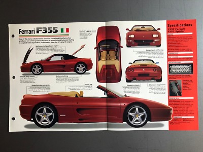 1994+ Ferrari F355 Coupe Poster, Spec Sheet, Folder, Brochure
