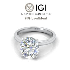 IGI LAB GROWN OVAL WITH SIDE DIAMOND TRILOGY RING F/VS 2.45CT IN Platinum