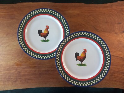 International Tableworks Bob Timberlake Ella's Rooster 106 Two Dinner Plates