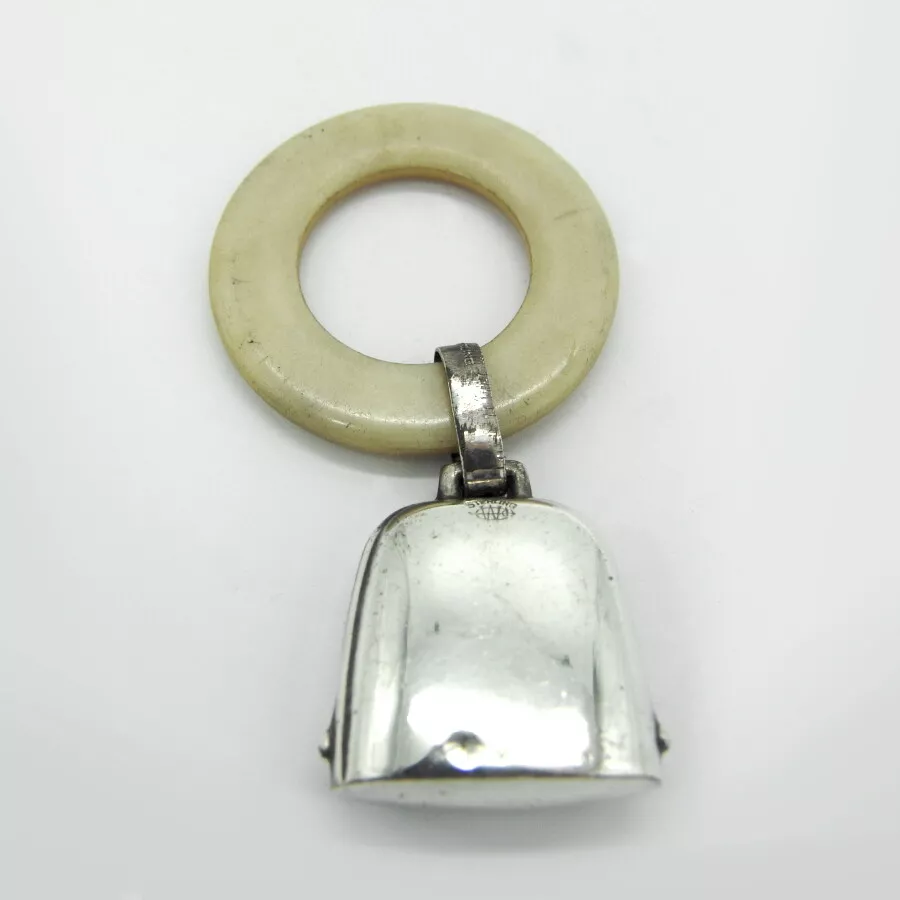 Silver baby deals rattle teething ring