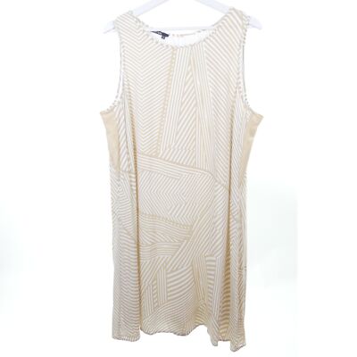 Marc Aurel dress dress stripes white nude beige size 42