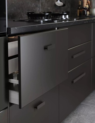 Qty 1 Open Box IKEA KUNGSBACKA 15x60” Black Anthracite Cabinet Door 604.027.68 - Picture 3 of 5