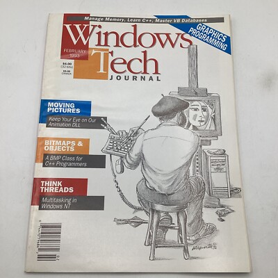 Windows Tech Journal 1992 Graphics Programming, Manage Memory, C++, VB Databases