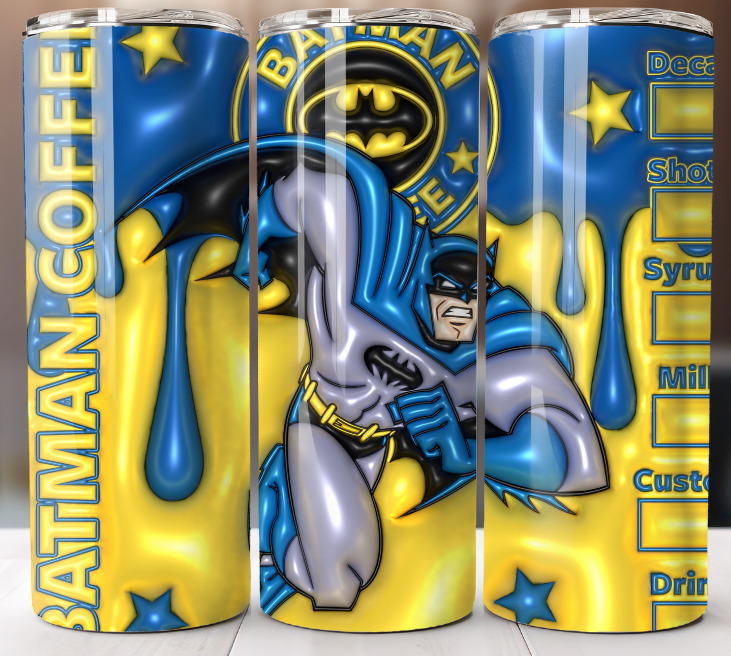 Batman Cartoon Tumbler 20 oz Skinny Cup Mug Stainless Steel