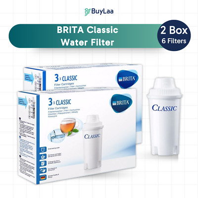 6 x Genuine Brita Classic Water Filter Cartidges 4 stage BJ-C3 (2 box)
